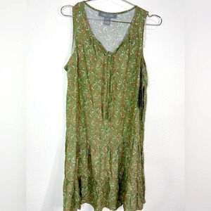 🆕 Lark + Grey Green Pattern Sleeveless Dress